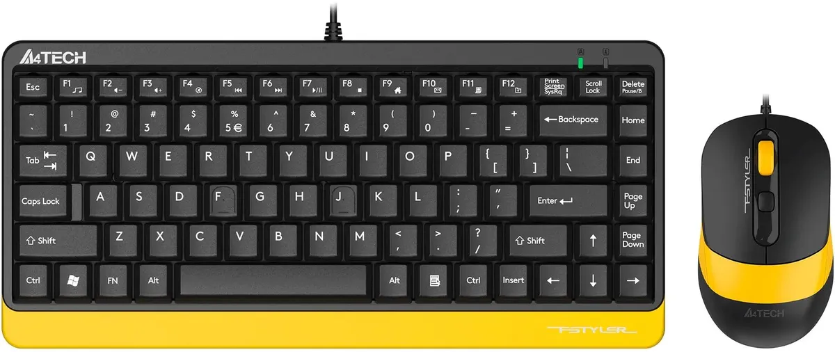 Клавиатура+мышь A4Tech Fstyler F1110 (черный/желтый)