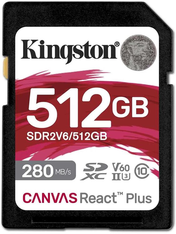 Карта памяти 512Gb Kingston Canvas React Plus SDXC (SDR2V6/512GB)
