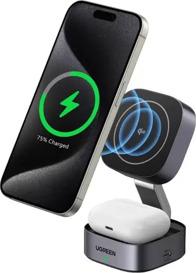 Беспроводное зарядное устройство Ugreen W702 Space Gray (35316)