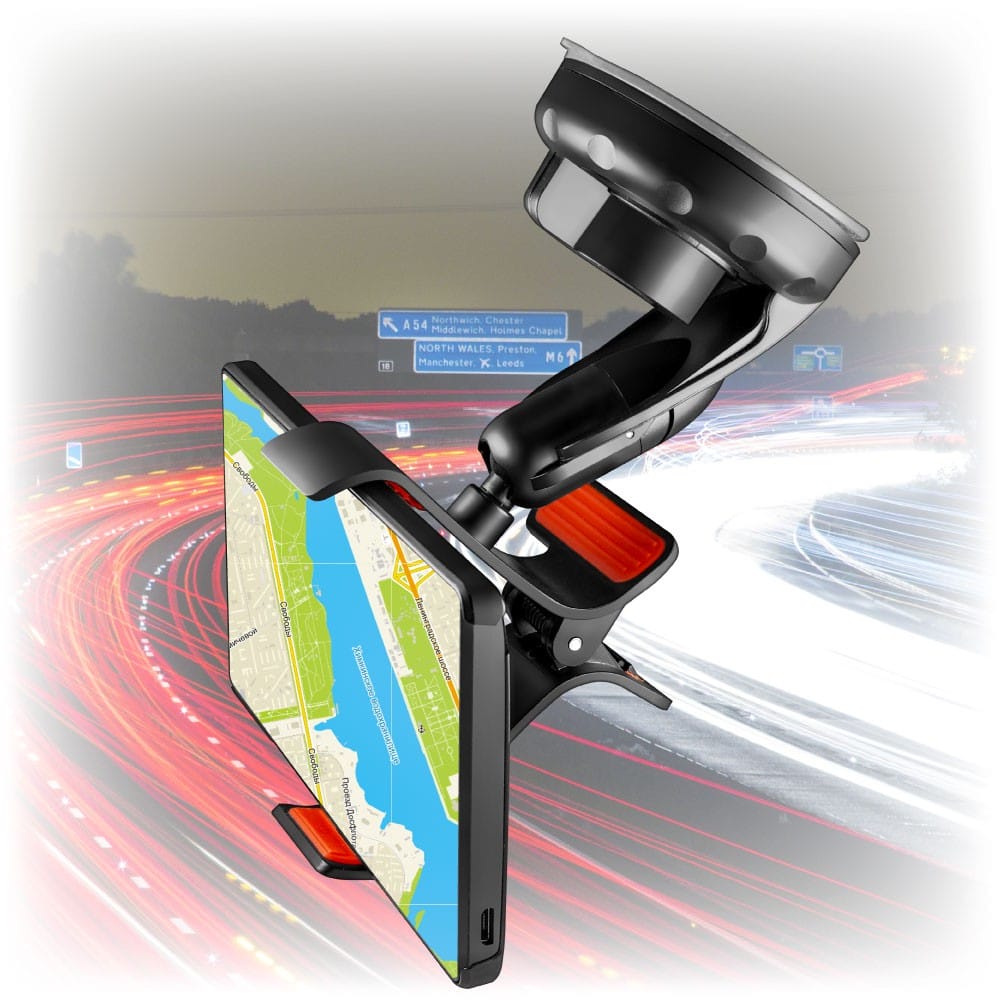 Автомобильный держатель для телефона GINZZU GH-389B Универсальный держатель-прищепка на лобовое стекло и переднюю панель