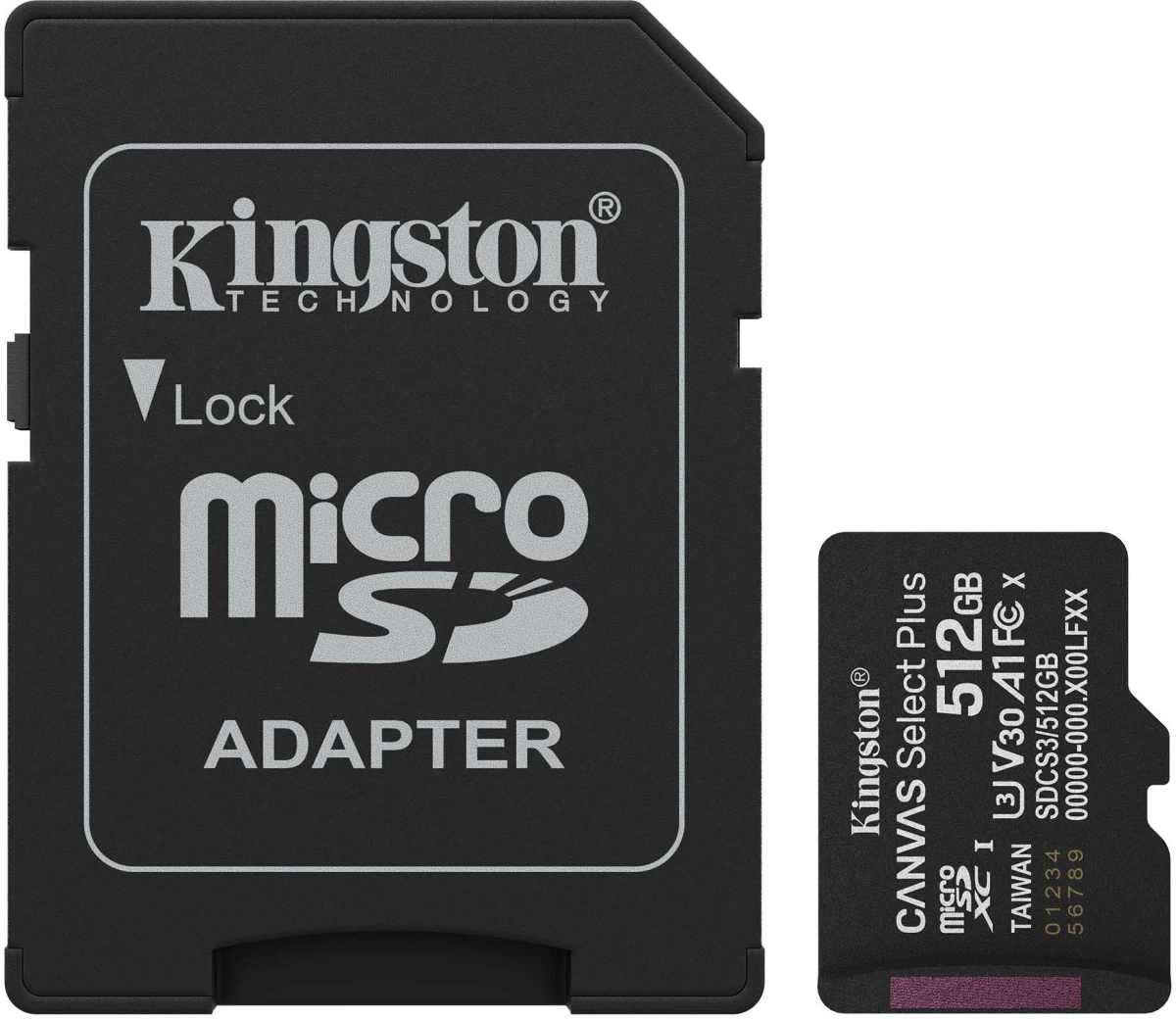 Карта памяти 512Gb Kingston Canvas Select Plus (SDCS3/512GB)