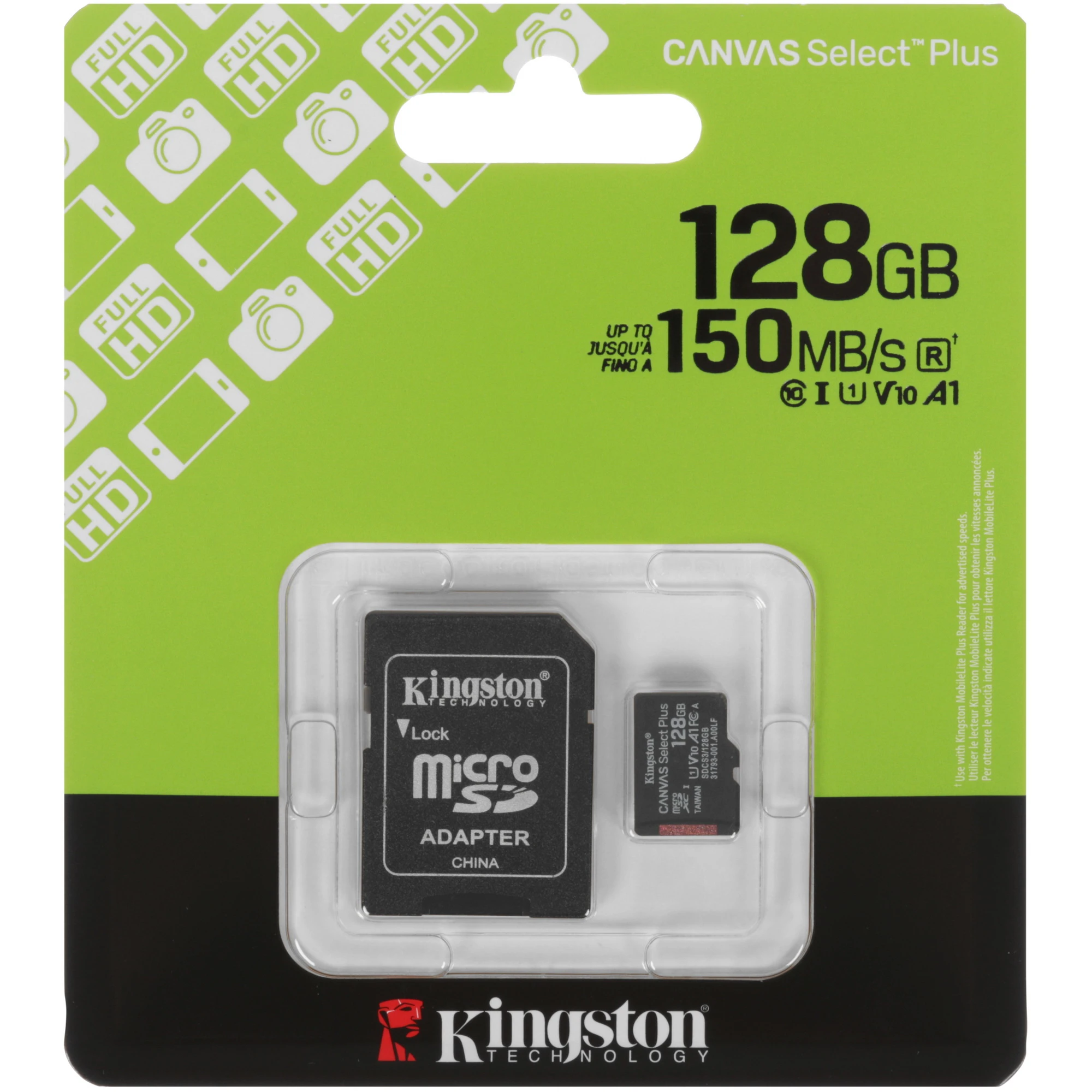 Карта памяти 128Gb Kingston Canvas Select Plus (SDCS3/128GB)