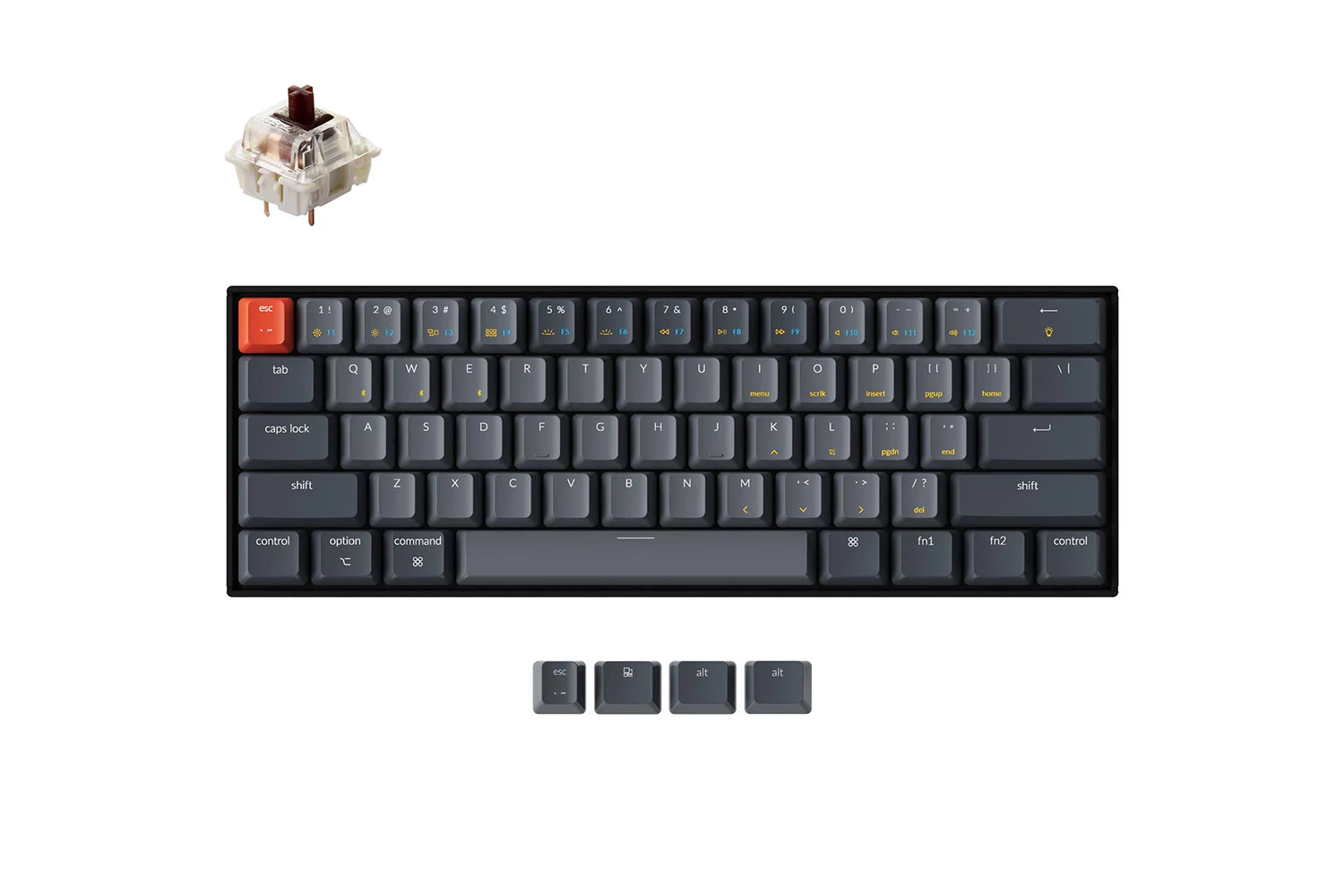 Клавиатура Keychron K12 (K12-B3-RU) (Gateron G pro Brown Switch) Grey