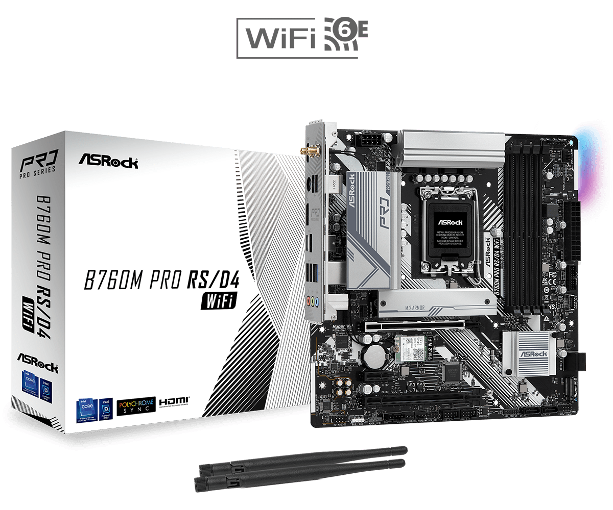 Материнская плата AsRock B760M Pro RS/D4 WiFi