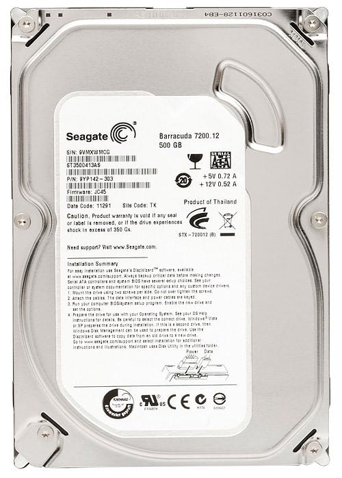 Жесткий диск 500Gb Seagate Barracuda 7200.12 (ST3500413AS) (SATA-6Gb/s, 7200rpm, 16Mb)