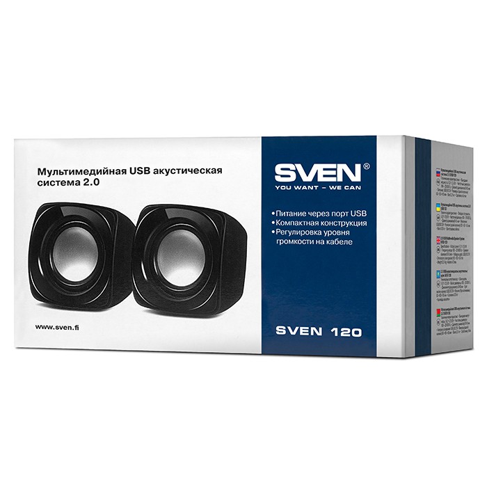 Колонки Sven 120 Black (2x2.5W) USB