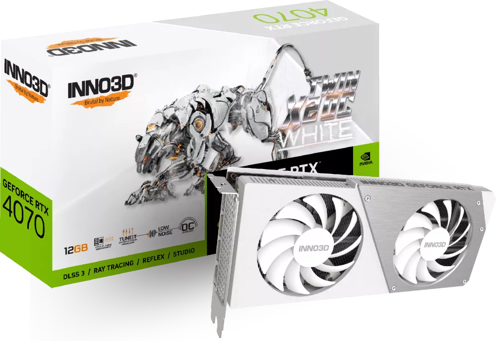 Видеокарта Inno3D RTX 4070 Twin X2 OC White (N40702-126XX-183052V)