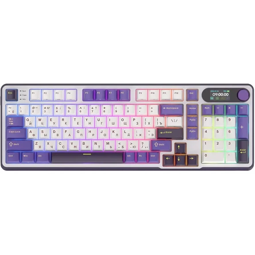 Клавиатура Royal Kludge RK-S98 RGB (Blackberry, RK Chartreuse)