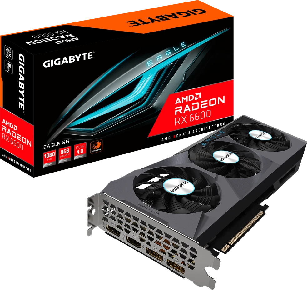 Видеокарта Gigabyte RX 6600 Eagle 8G (GV-R66EAGLE-8GD)