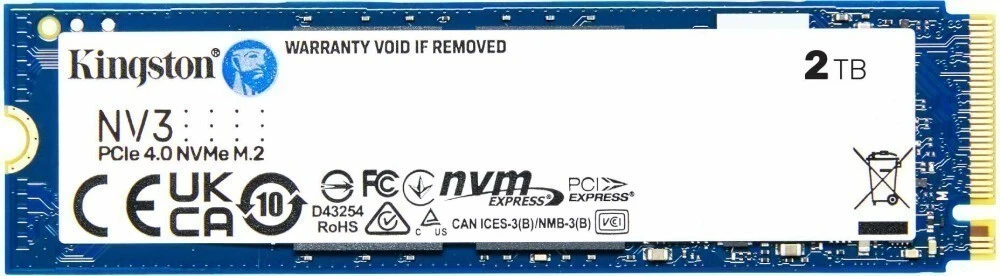 Жесткий диск SSD 2Tb Kingston SNV3S Bulk (SNV3S/2000GBK)