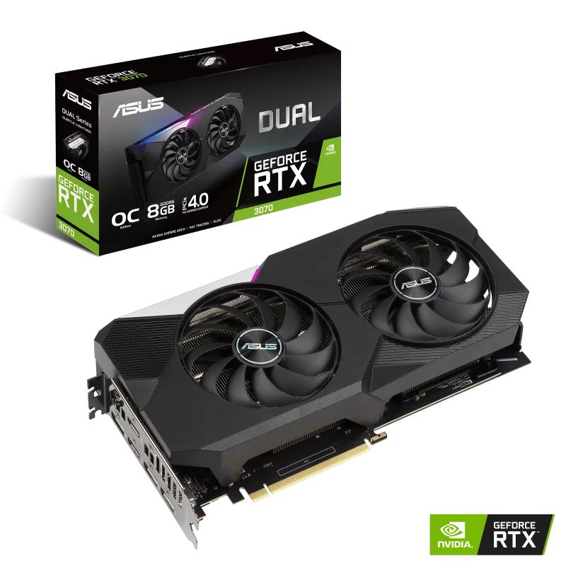 Видеокарта Asus RTX 3070 V2 Dual OC 8G (DUAL-RTX3070-O8G-V2)
