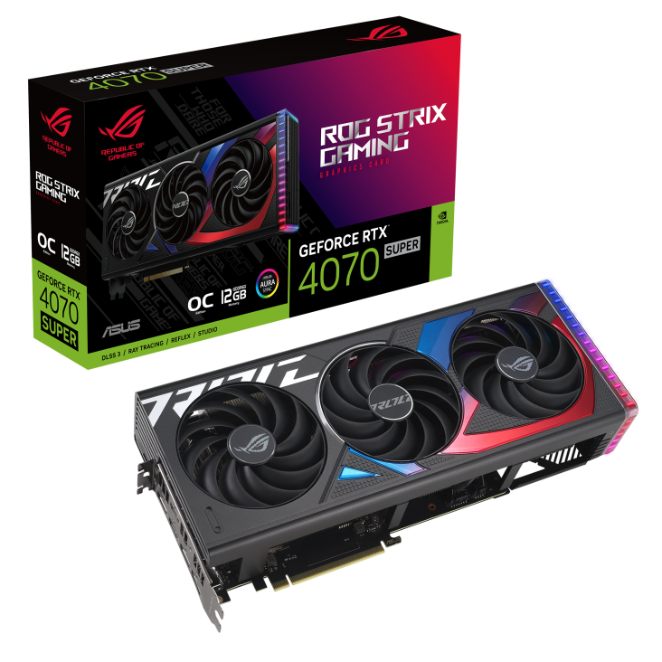 Видеокарта Asus RTX 4070 Super ROG Strix 12GB GDDR6X OC Edition (ROG-STRIX-RTX4070S-O12G-GAMING)