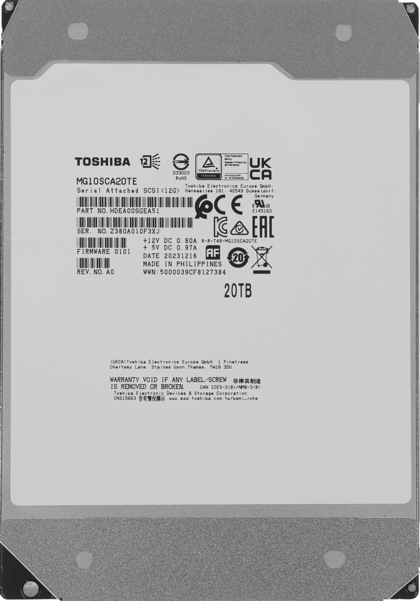 Жесткий диск 20Tb Toshiba MG10 (MG10SCA20TE)