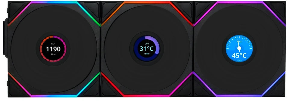 Набор вентиляторов Lian Li Uni Fan TL 120 Wireless Reverse 12RTLLCD1W3B (G99.12RTLLCD1W3B.R0)