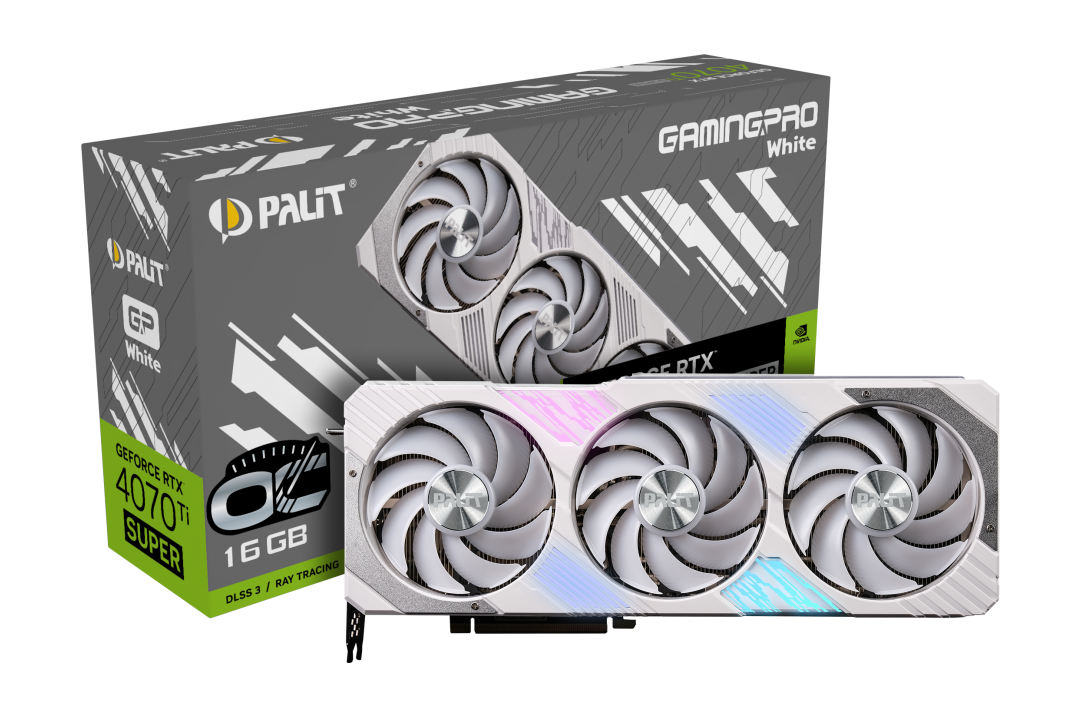 Видеокарта Palit RTX 4070Ti Super GamingPro White OC (NED47TST19T2-1043W)