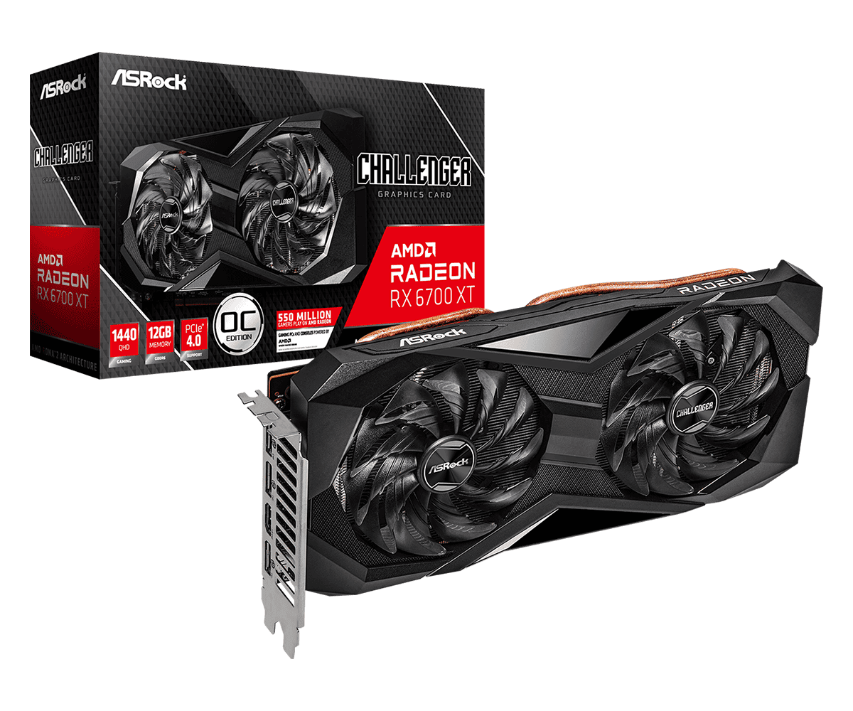 Видеокарта ASRock RX 6700XT Challenger D 12GB OC (RX6700XT CLD 12GO)