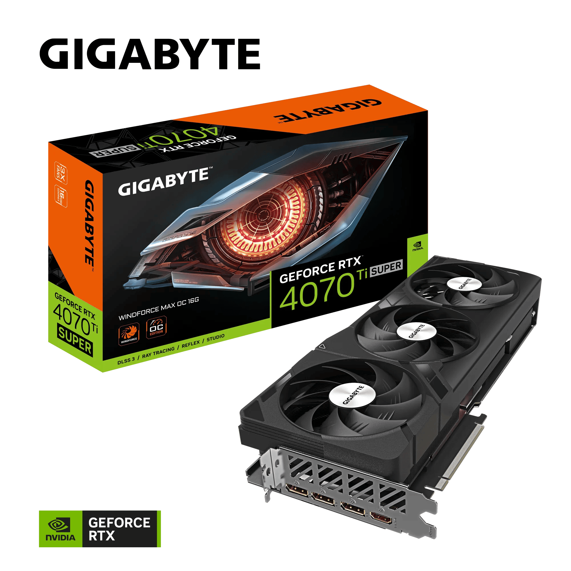 Видеокарта Gigabyte RTX 4070 Ti Super Windforce MAX OC 16G (GV-N407TSWF3MAX OC-16GD)