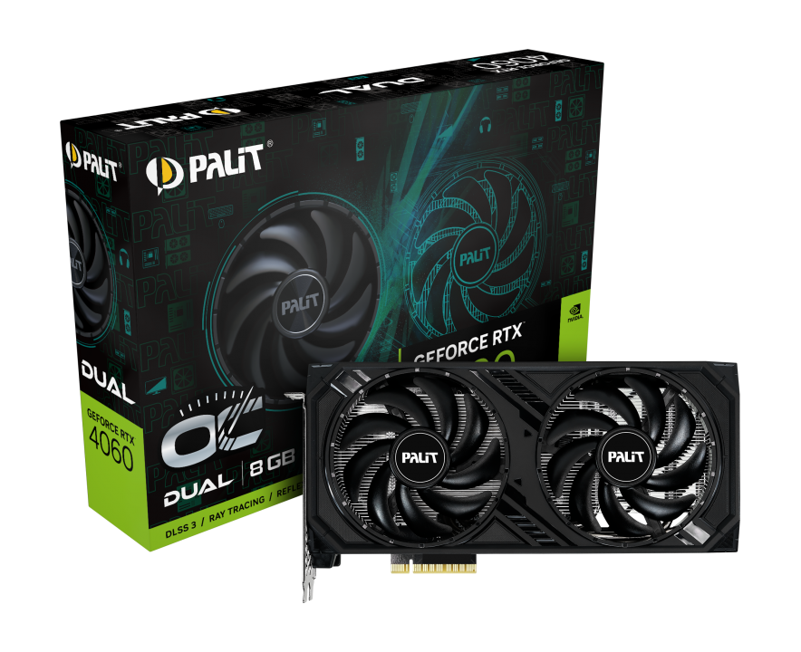 Видеокарта Palit RTX 4060 Dual OC 8G (NE64060T19P1-1070D)