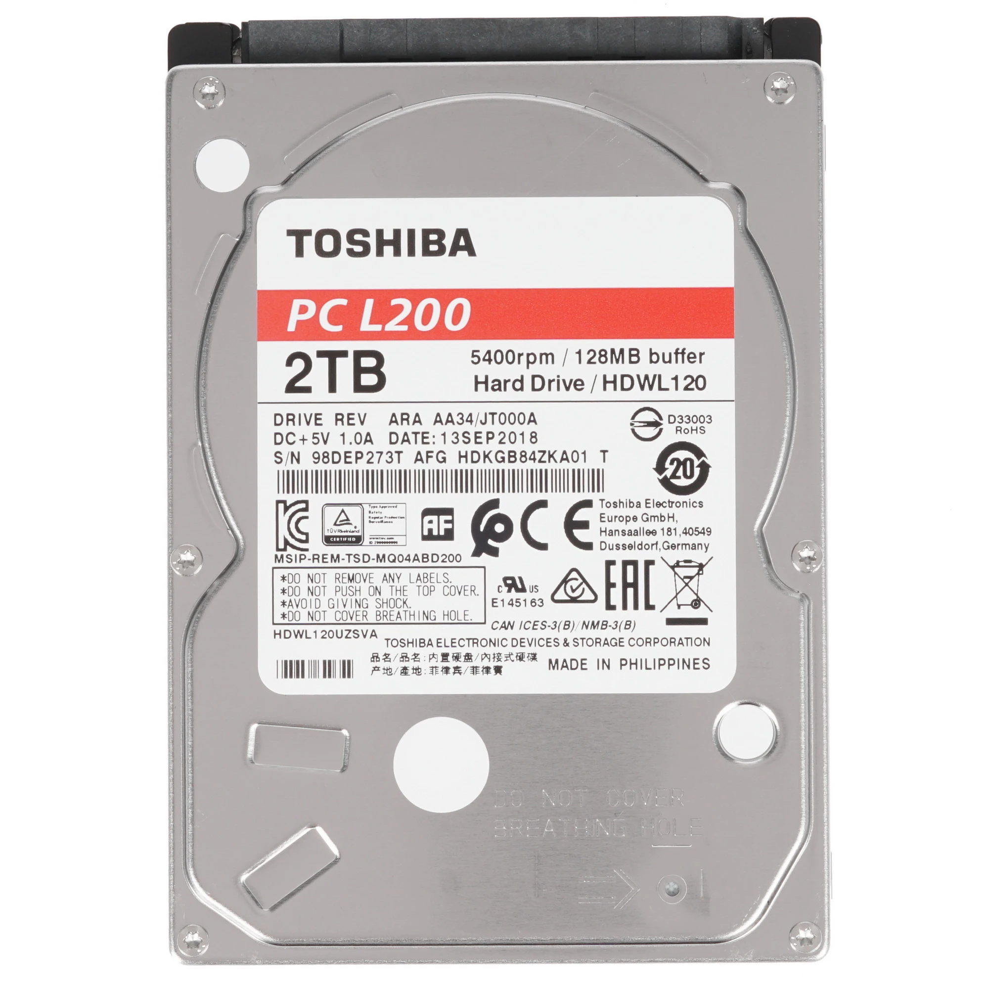 Жесткий диск 2Tb Toshiba L200 (HDWL120UZSVA)