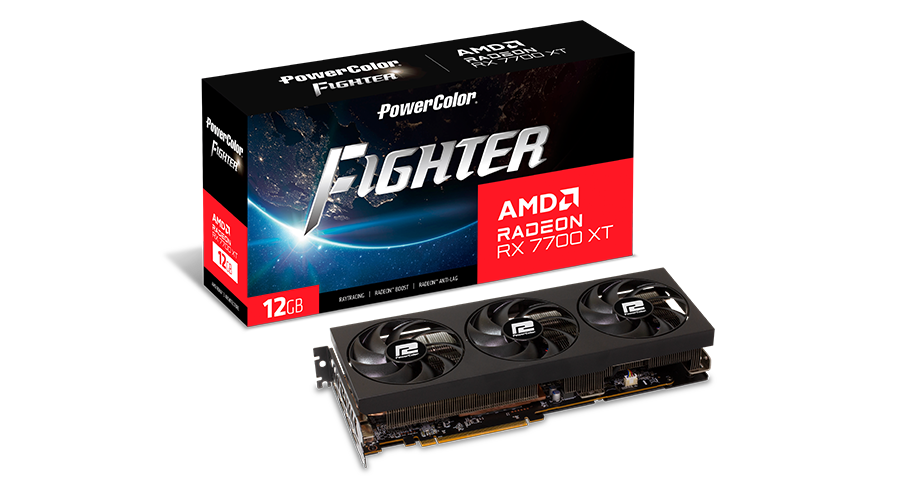 Видеокарта PowerColor RX 7700 XT Fighter (RX7700XT 12G-F/OC)