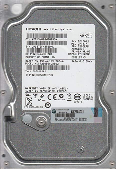 Жесткий диск 500Gb Hitachi Deskstar 7K1000.C (HDS721050CLA662) (SATA-6Gb/s, 7200rpm, 16Mb)