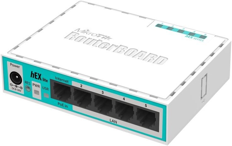 Беспроводной маршрутизатор (Wi-fi роутер) Microtik Hex Lite RB750r2