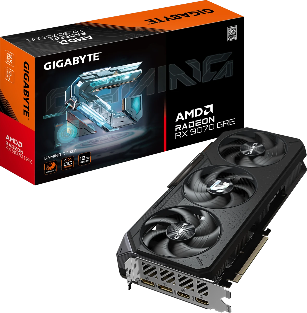 Видеокарта Gigabyte RX 9070 GRE Gaming OC 12G (GV-R907GREGAMING OC-12GD)