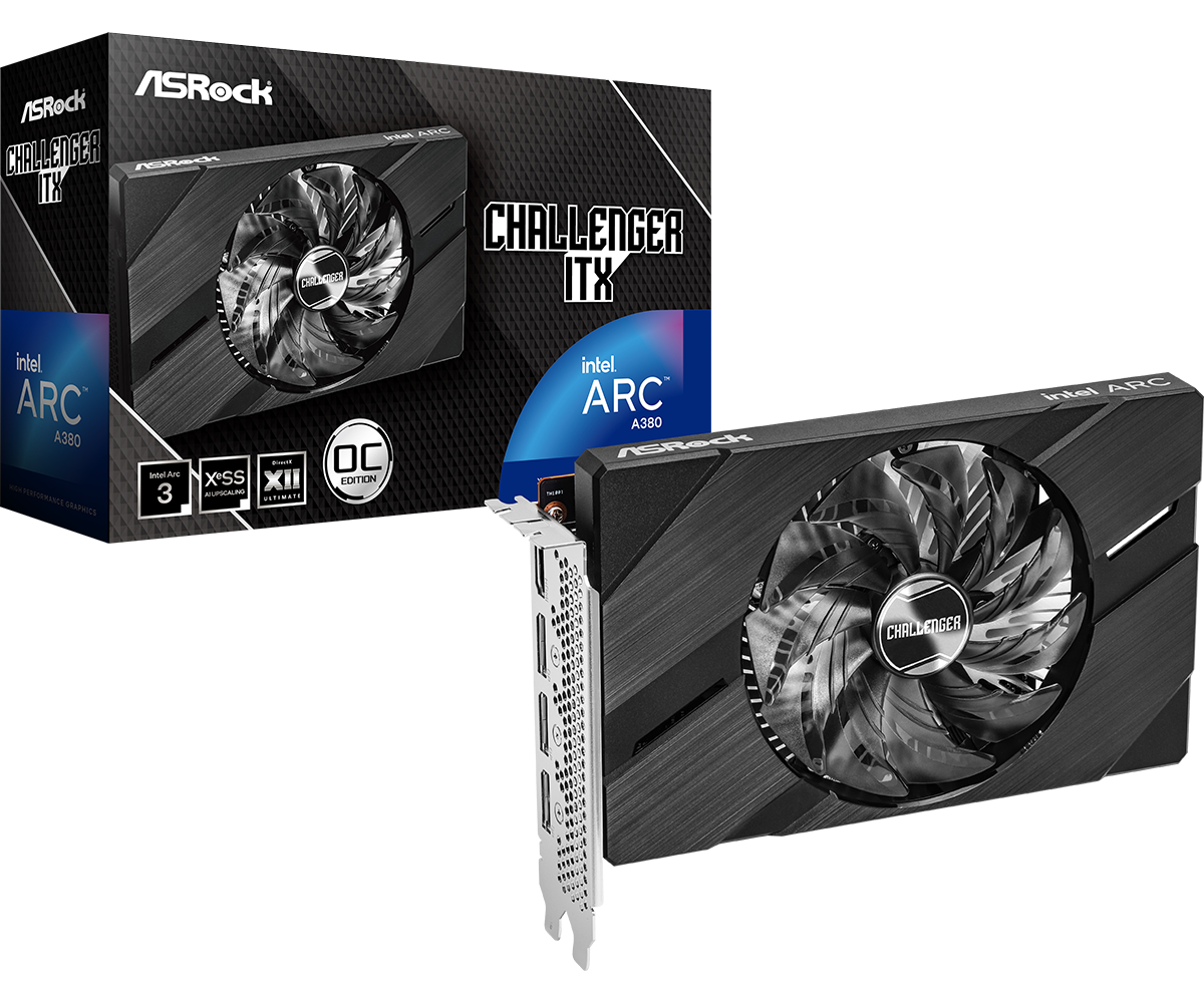 Видеокарта AsRock Arc A380 Challenger ITX 6GB OC (A380 CLI 6GO)