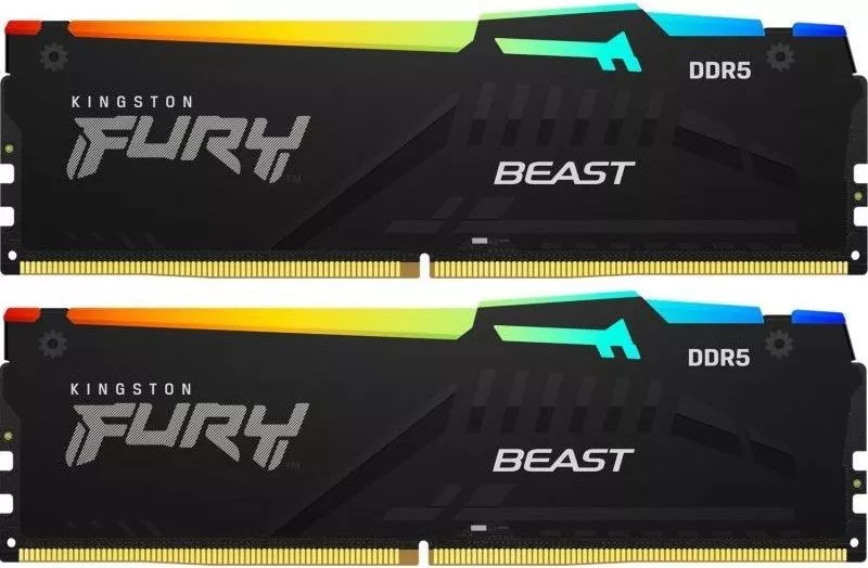 Оперативная память 128Gb (2*64Gb) DDR5 5600MHz Kingston FURY Beast RGB (KF556C36BBEAK2-128)