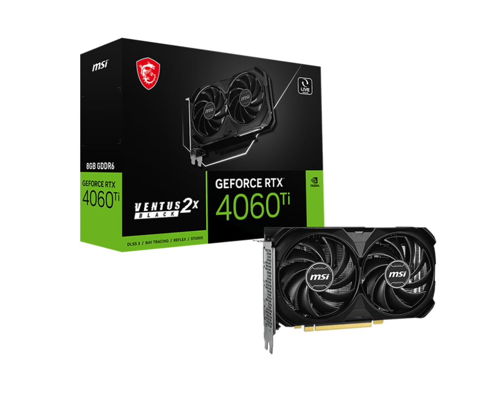 Видеокарта MSI RTX 4060Ti (RTX 4060 Ti 8G Ventus 2X BLACK E1)