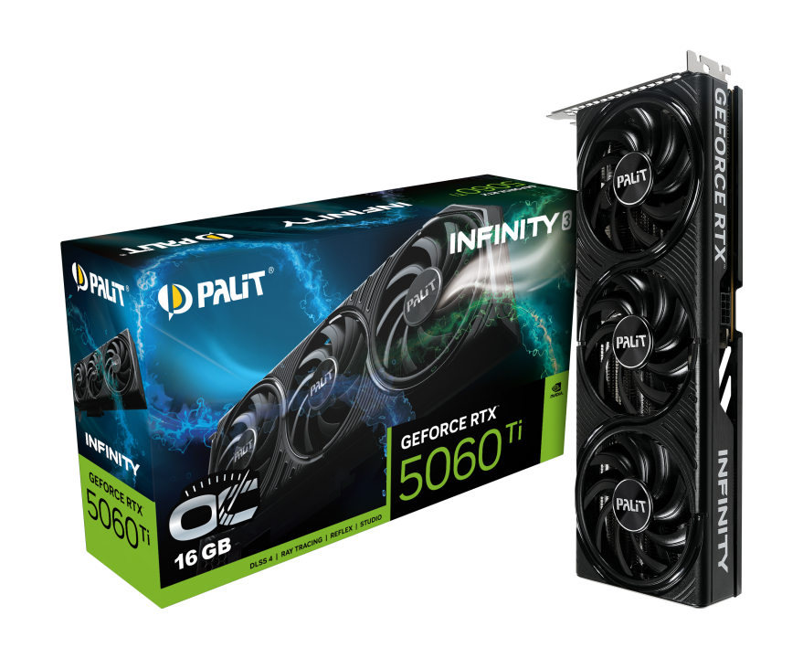Купить Видеокарта Palit RTX 5060Ti Infinity 3 OC 16GB (NE7506TS19T1-GB2061S) по цене 1 808.10 руб.