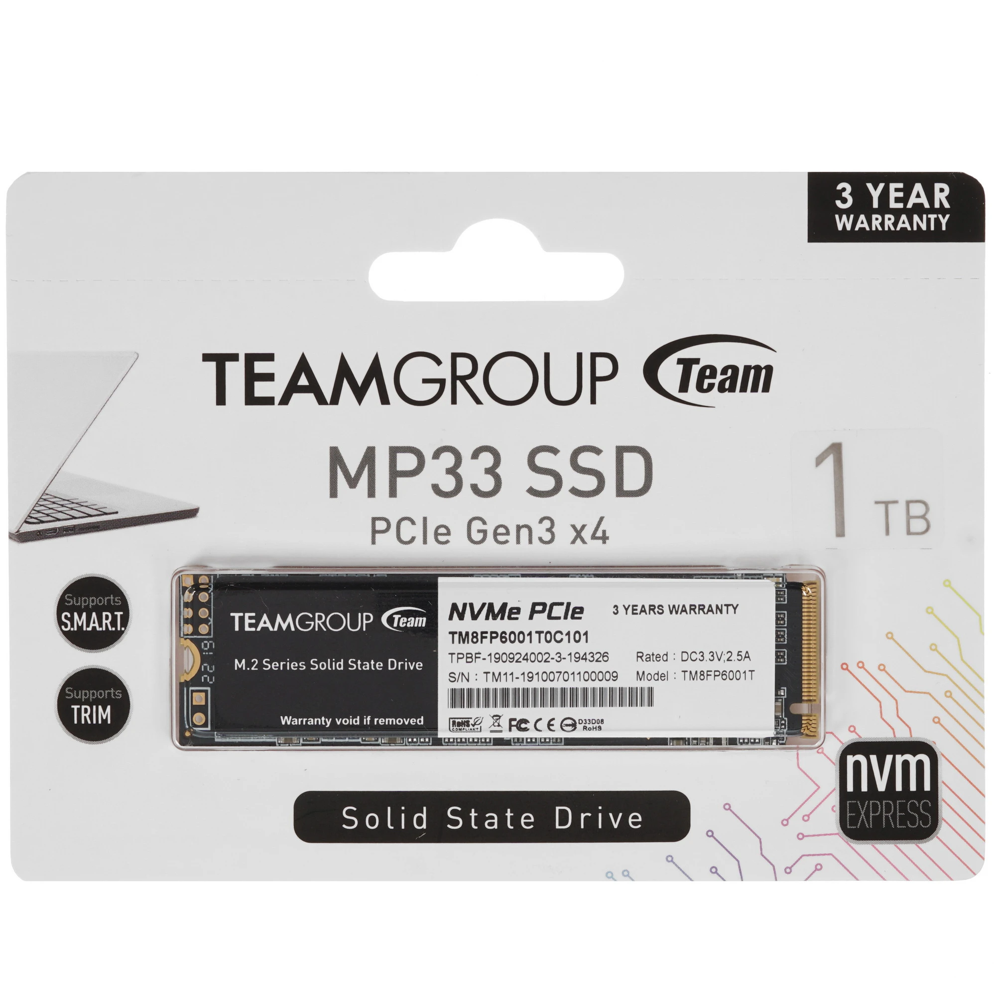 Жесткий диск SSD 1Tb Team MP33 (TM8FP6001T0C101)