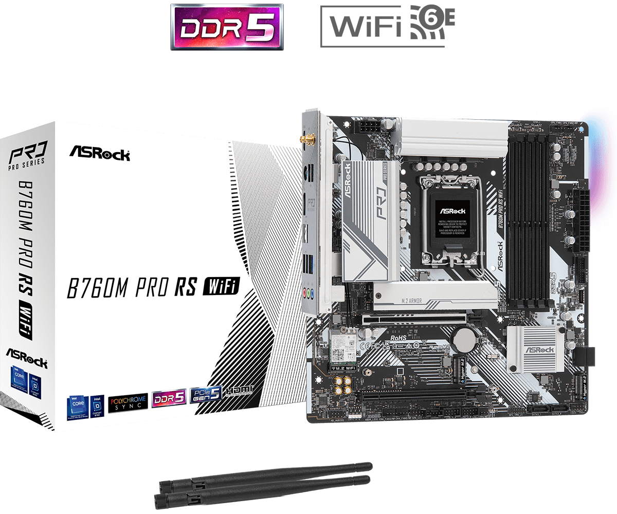 Материнская плата ASRock B760M Pro RS WiFi