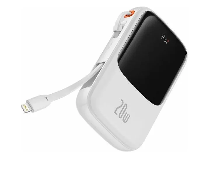Портативное зарядное устройство Baseus Qpow Pro Digital Display Fast Charge Power Bank iP Edition 20W (PPQD060002) (белый)