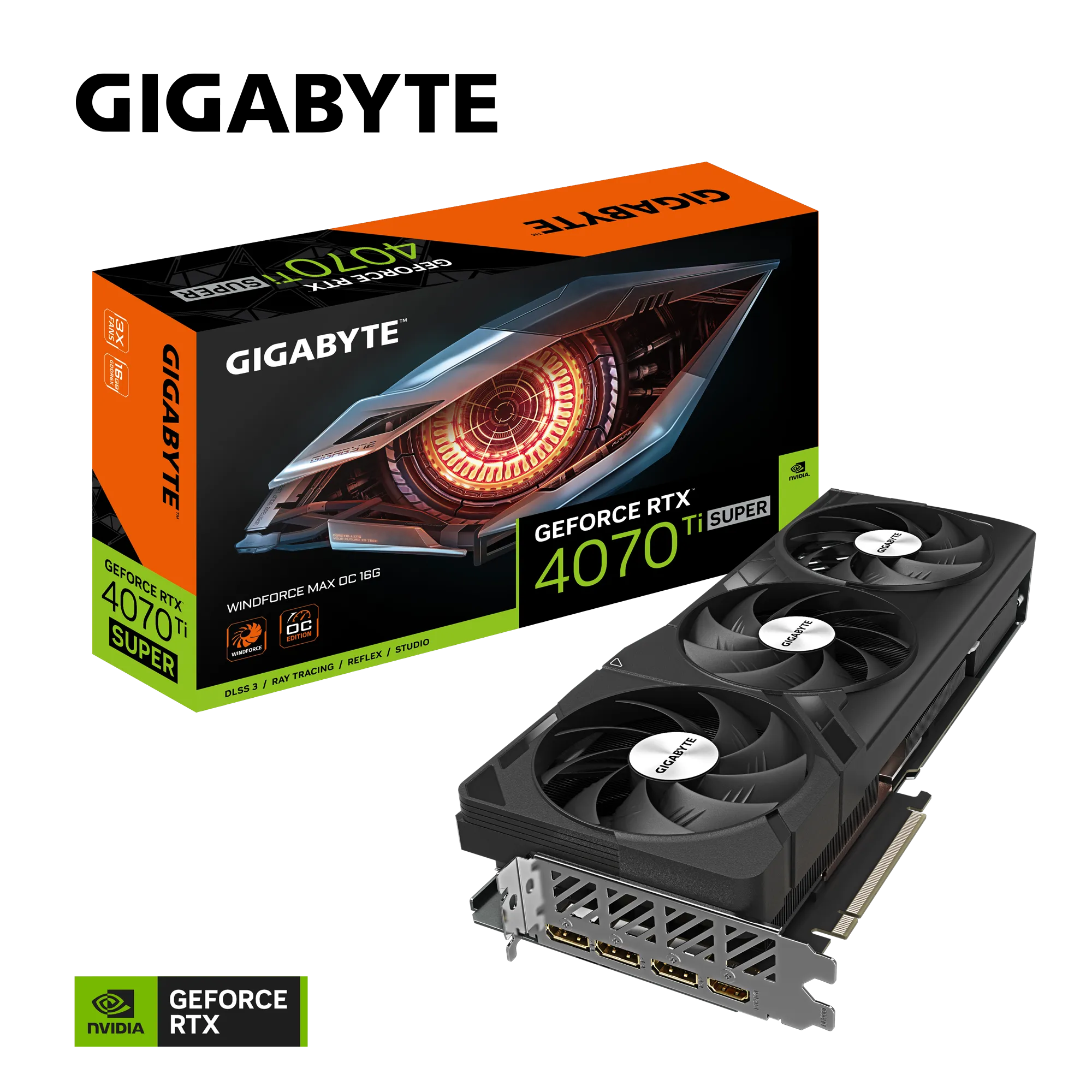 Видеокарта Gigabyte RTX 4070 Ti Super Windforce MAX OC 16G (GV-N407TSWF3MAX OC-16GD)