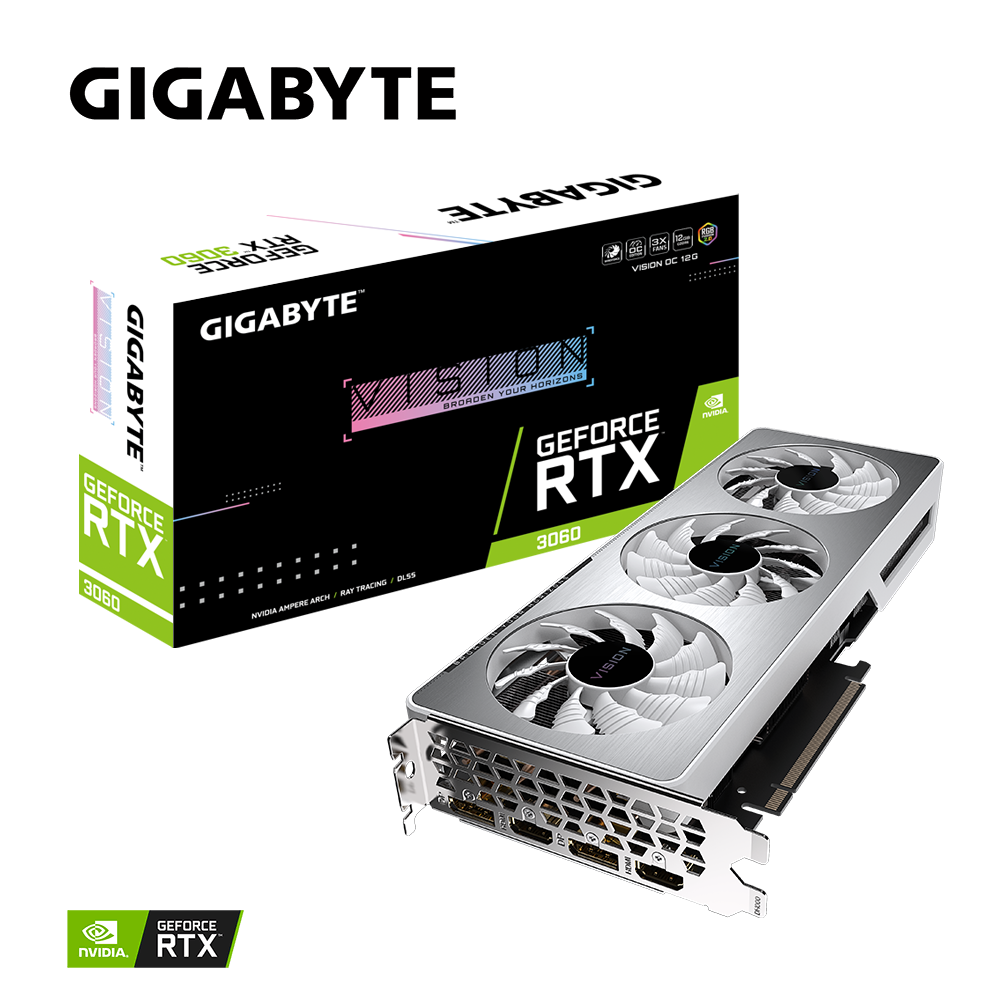 Видеокарта Gigabyte RTX 3060 Vision OC (GV-N3060VISION OC-12GD rev 2.0)