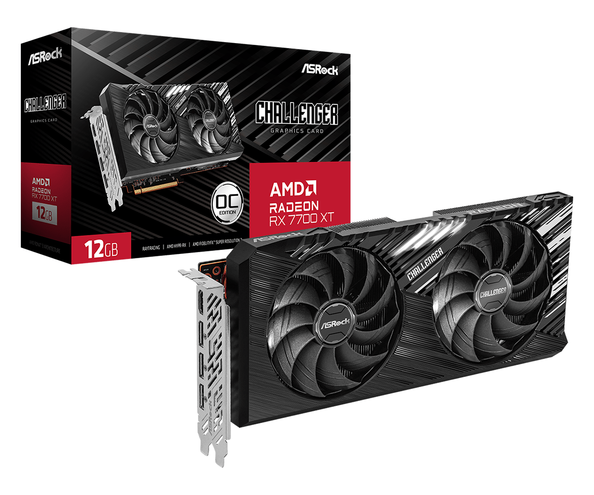 Видеокарта ASRock RX 7700 XT Challenger 12GB OC (RX7700XT CL 12GO)