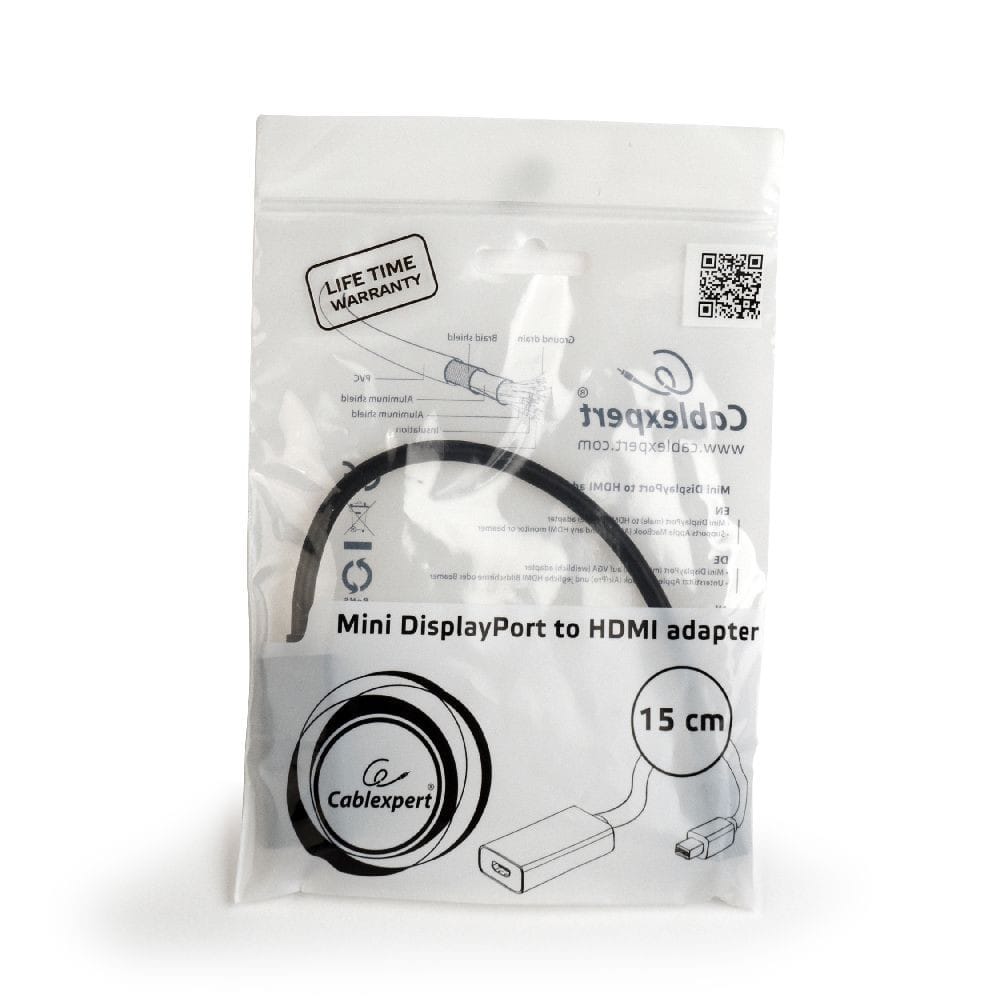 Переходник Cablexpert A-mDPM-HDMIF-02 (miniDP(вилка) -> HDMI(розетка))