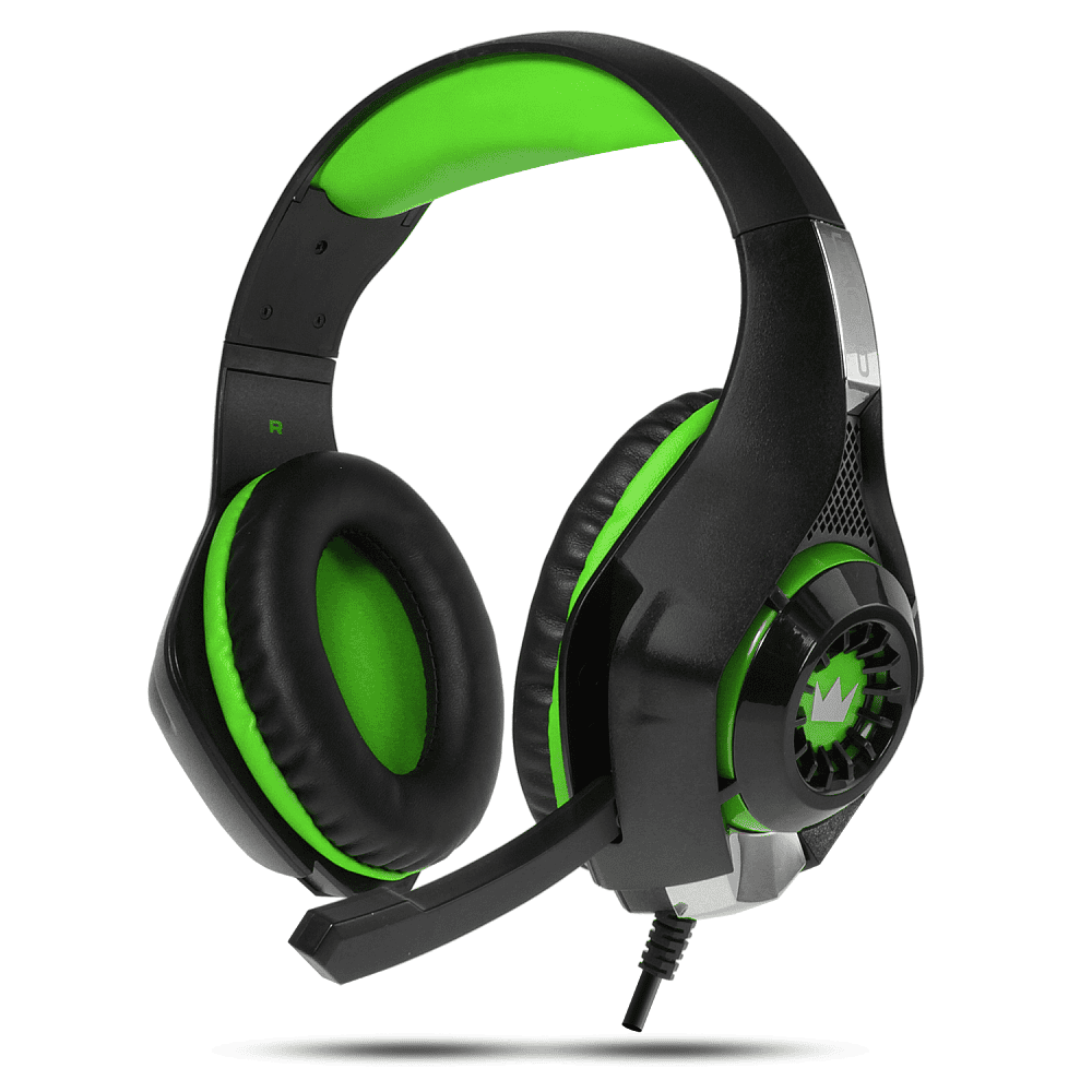 Наушники Crown CMGH-101T Black/Green (мониторные, закрытые, 10-22000Гц, 32 Ом)