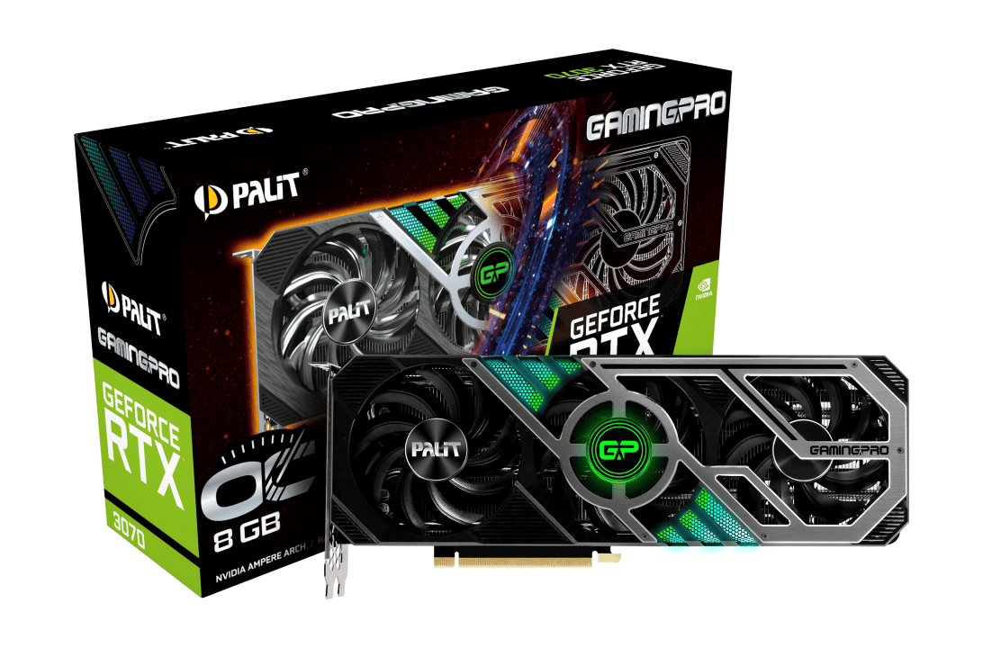 Видеокарта Palit RTX 3070 V1 GamingPro OC V1 (NE63070S19P2-1041A)