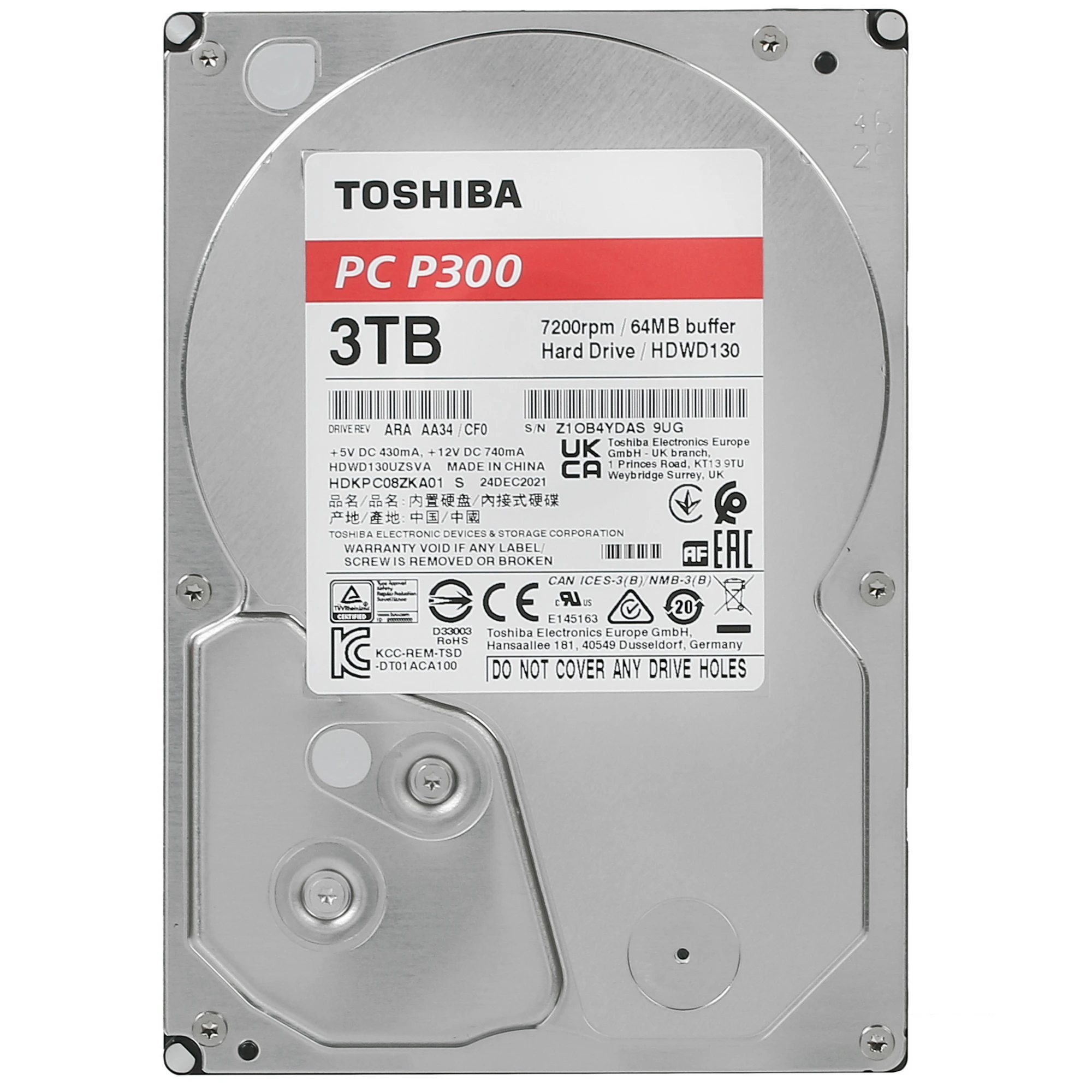 Жесткий диск 3Tb Toshiba P300 (HDWD130UZSVA)