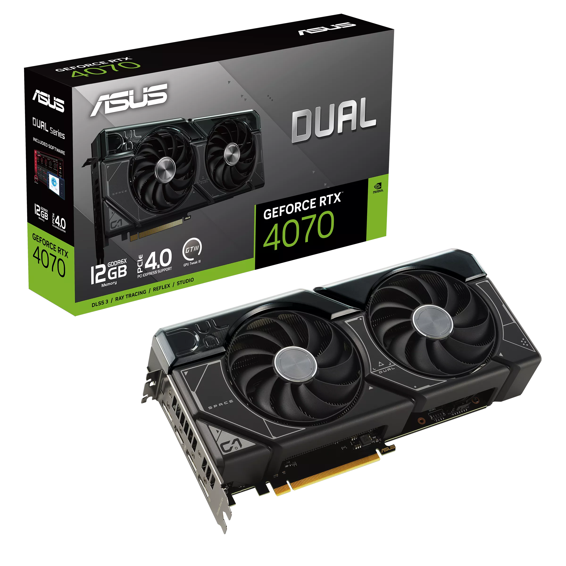 Видеокарта Asus RTX 4070 DUAL 12G (DUAL-RTX4070-12G)