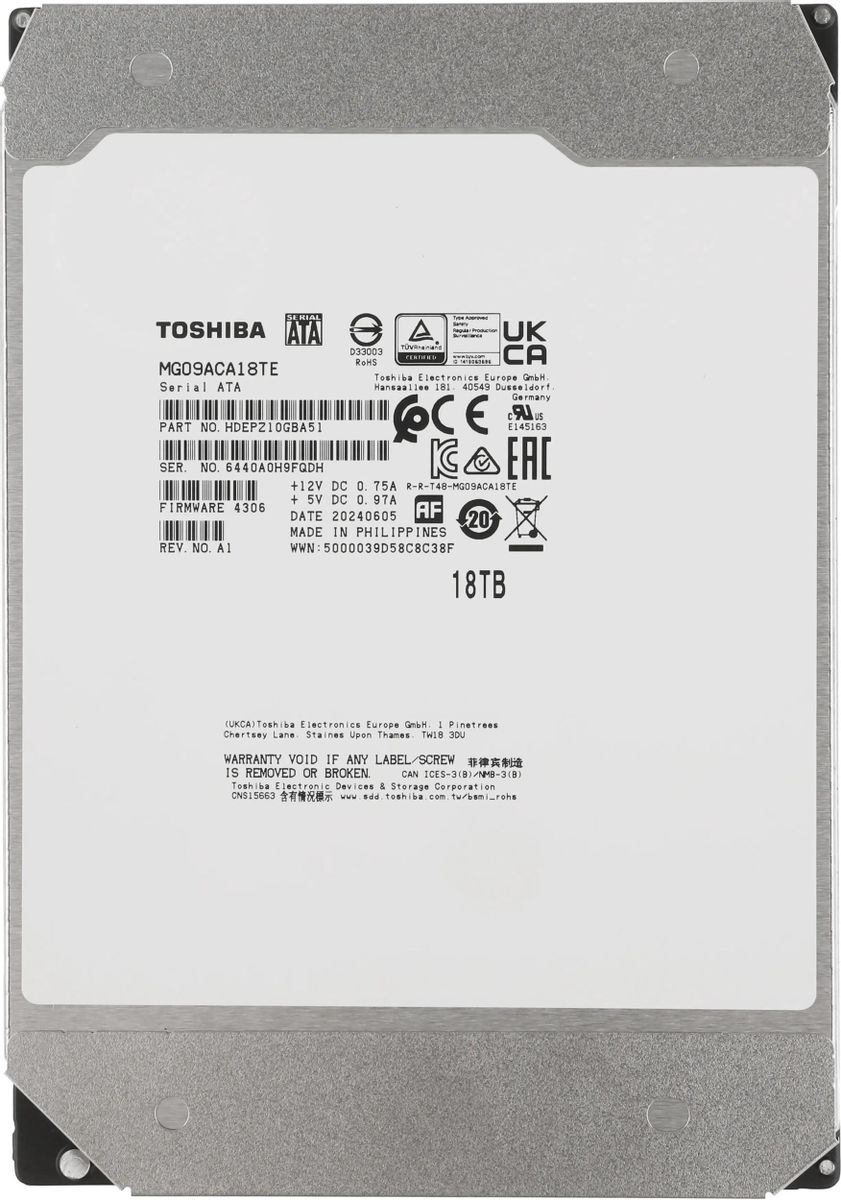Жесткий диск 18Tb Toshiba MG09ACA18TE