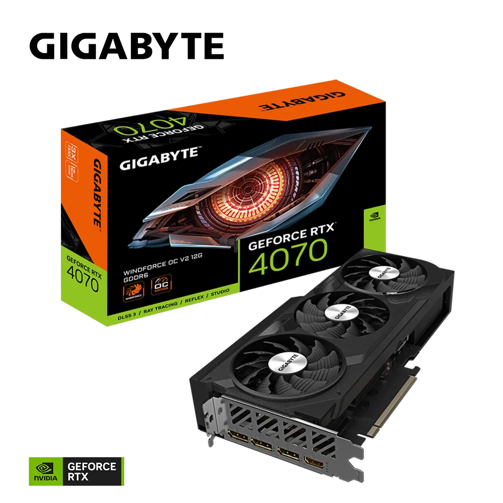 Видеокарта Gigabyte RTX 4070 Windforce OC V2 12G (GV-N4070WF3OCV2-12GD)