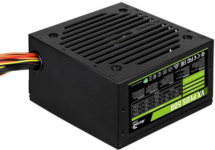 Блок питания 500W Aerocool VX-500 PLUS (24+8pin, 1x6pin, 3xMolex, 3xSATA)