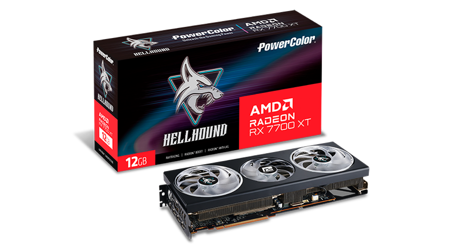 Видеокарта PowerColor RX 7700 XT Hellhound (RX7700XT 12G-L/OC)
