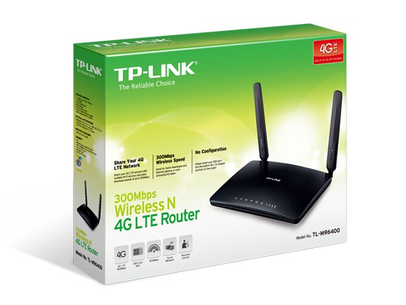 Беспроводной маршрутизатор (Wi-fi роутер) TP-Link TL-MR6400 (4G LTE, 150Mbit/s, 4xLAN)