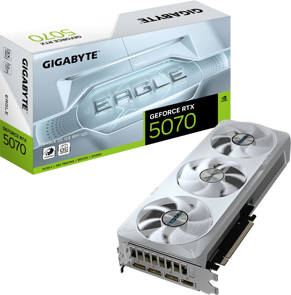 Видеокарта Gigabyte RTX 5070 Eagle OC Ice SFF 12G (GV-N5070EAGLEOC ICE-12GD)