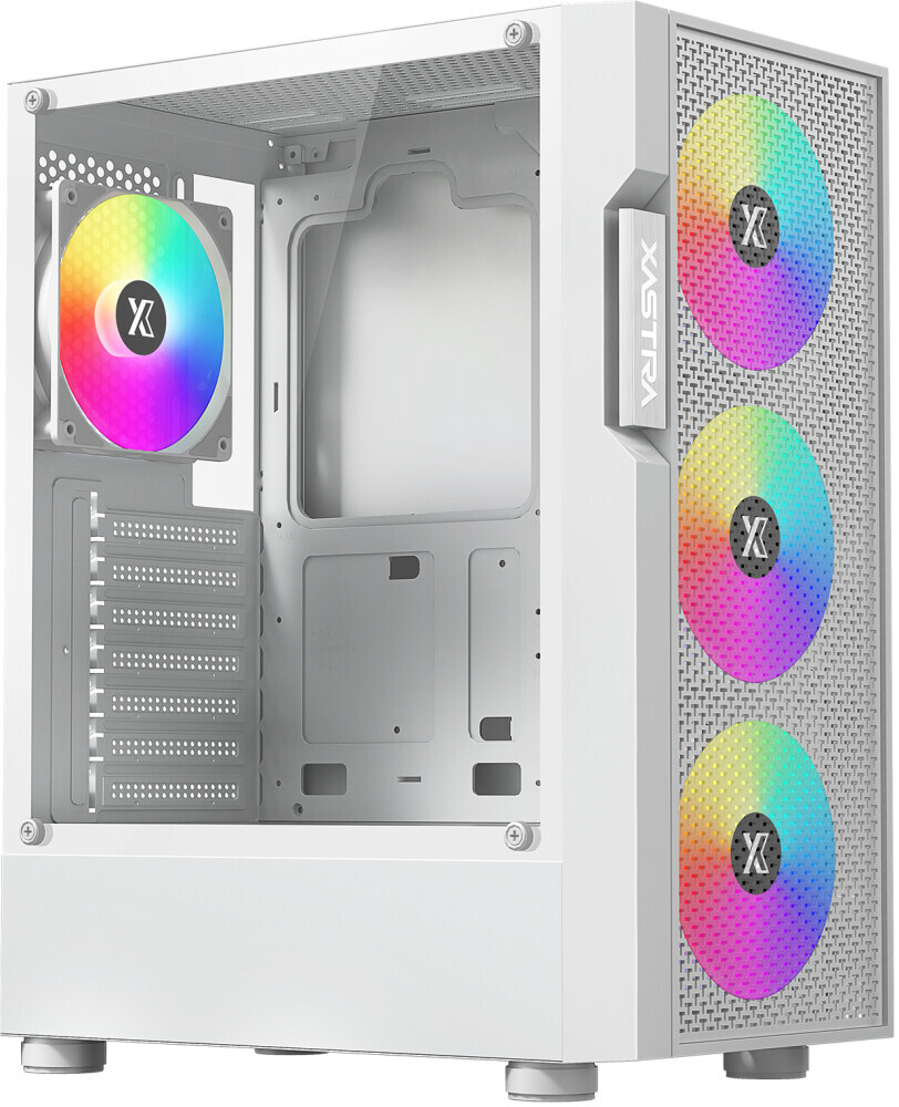 Корпус XASTRA A302 4FRGB WH (белый) (A302-WH-FC120FRGB-4F-GL)