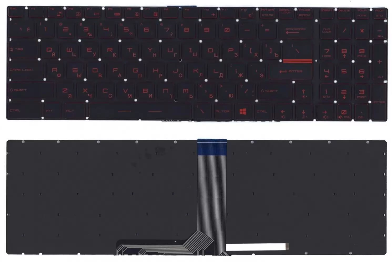 Клавиатура для ноутбука MSI GT72, GS60, GS70, GP62, GL72, GE72 черная с красной подсветкой 062111